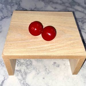 Vintage cherry red Bakelite earrings